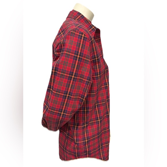 Lauren Ralph Lauren Red Plaid Button Down Shirt M Medium 100% Cotton - Picture 2 of 8